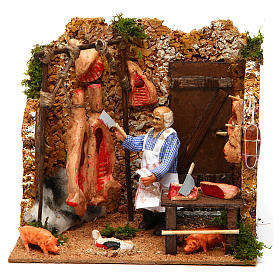 Crèche Napolitaine: Bucheron double animation crèche Napolitaine 10cm