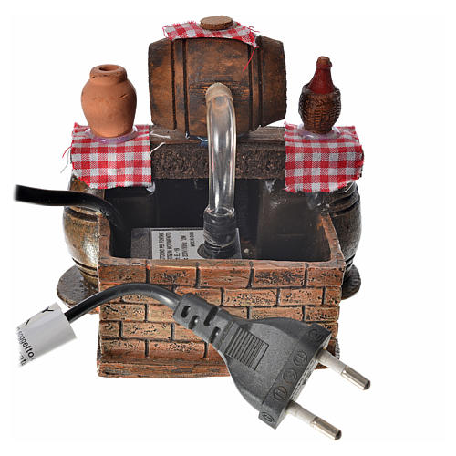Neapolitan nativity setting, cellar with cask and water pump 9x1 4