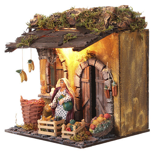 Marchande de fruit animée 10 cm crèche napolitaine 3