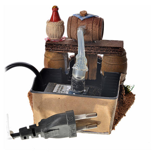 Neapolitan nativity setting, cellar with cask and water pump 8x1 4