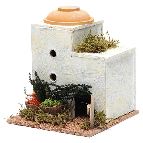 Maison arabe double coupole pour crèche 18x15x15 cm 2