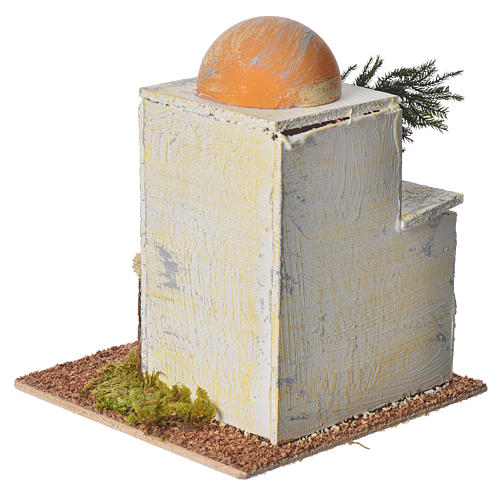 Maison arabe coupole et porte pour crèche 18x15x15 cm 3