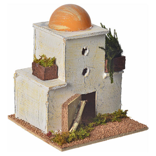 Arabisches Haus mit Kuppe Holz für Krippe 18x15x15cm 2