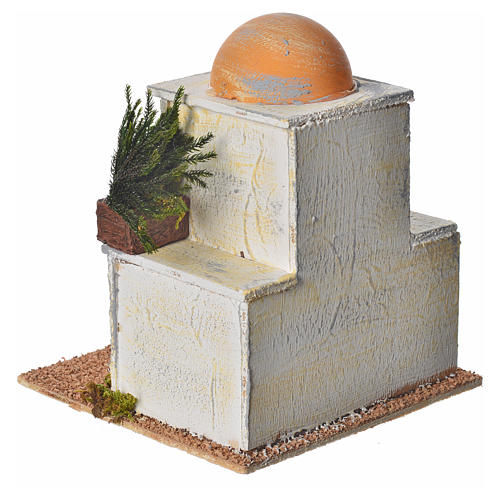 Maisonnette arabe avec coupole pour crèche 18x15x15 cm bois 3