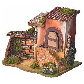 Häuser, Szenen und Geschäfte für Krippe: Arabisches Haus Holz für Krippe 18x15x15cm