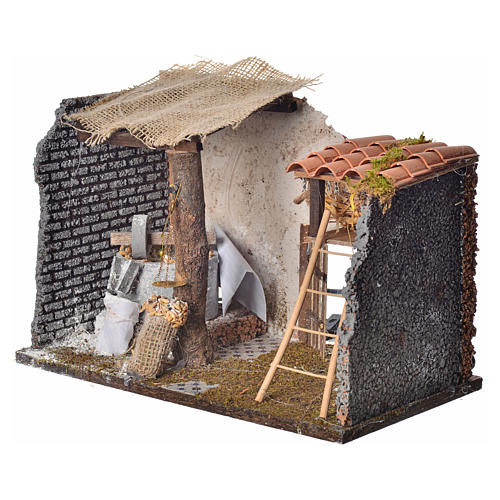 Nativity setting, grindstone with motor 33x18x23cm 3