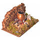 Nativity setting, fire with flickering LED and pot 10x6x5.5cm s7