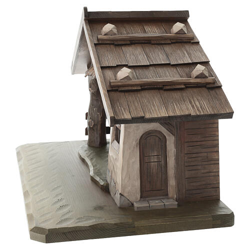 Cabana para presépio Val Gardena madeira pintada 5