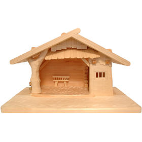 Stable for nativities in natural Valgardena wood