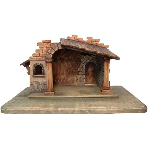 Nativity stable in painted Valgardena wood 1