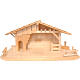 Cottage style nativity stable, natural Valgardena wood s1
