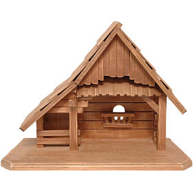 Chalet crèche Valgardena 6/7 cm bois patiné