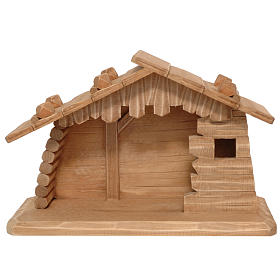 Cabane en bois crèche Valgardena 10 cm fin. patinée