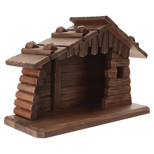 Nativity stable 10cm, Valgardena wood patinated finish 5