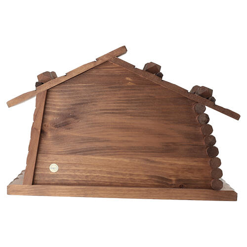 Nativity stable 10cm, Valgardena wood patinated finish 7