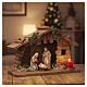 Nativity stable 10cm, Valgardena wood patinated finish s2