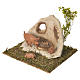 Pigsty in plaster with wooden base for nativities 10x16x13cm s2