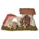 Nativity Scene hen house in plaster on wooden base 17x28x10 s1