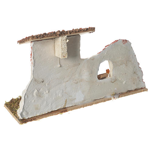 Nativity Scene hen house in plaster on wooden base 17x28x10 3