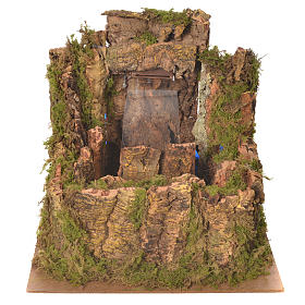 Waterfall for nativity scene with flow and pump  25x29x33 cm