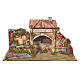 Inn house for nativities with 2 ovens and fountain 27x50x13cm s1