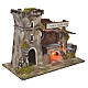 Inn house for nativities with flame effect oven 24.5x33x18cm s7