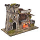Inn house for nativities with flame effect oven 24.5x33x18cm s3