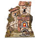 Farmhouse with flame effect oven for nativities 25.5x24x21cm s1