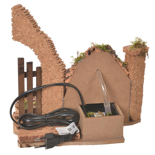 Nativity fountain with electric pump and half arch 23.5x24x21cm 4