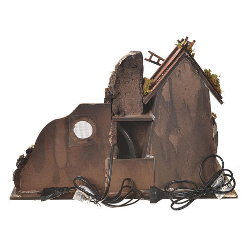 Wind mill for nativities with drinking trough measuring 31x30x45cm 4