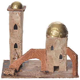 Golden minaret for nativities measuring 18x19x11cm