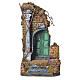 Temple with green door for nativities, 20x20x40cm s1