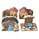 Set of 12 houses with setting for nativities, 6x10x6cm s2