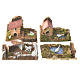 Set of 12 houses with setting for nativities, 6x10x6cm s3