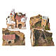 Set of 12 houses with setting for nativities, 6x10x6cm s5