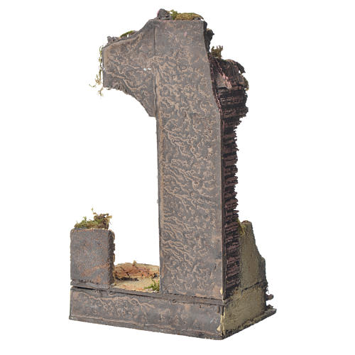 Antique temple with half arch for nativities, 30x15x12cm 3
