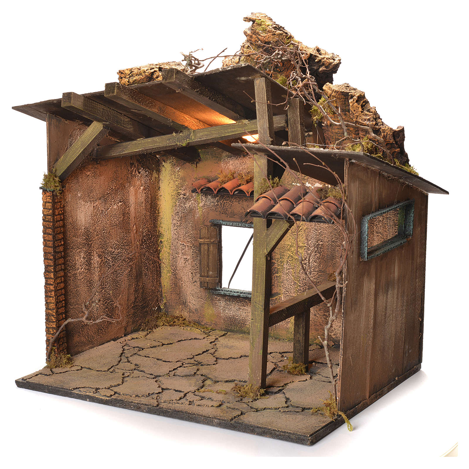 Neapolitan Nativity stable 55x50x40cm online sales on