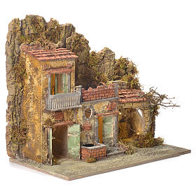 Neapolitanische Krippe: Dorf mit Brunnen 45x50x30cm neapolitanische Krippe