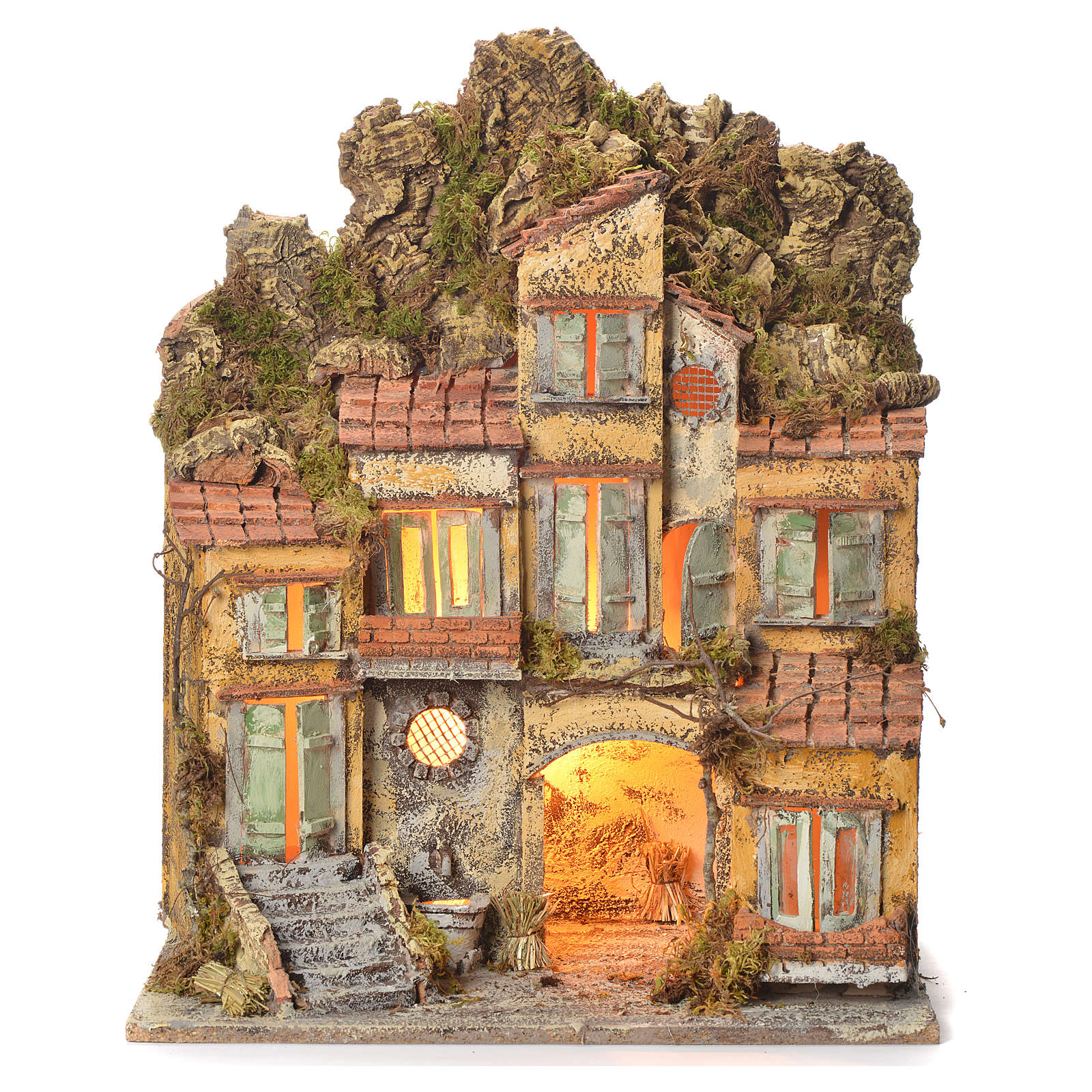 Village de crèche avec fontaine 55x45x35 cm santons 8-10 cm | vente en