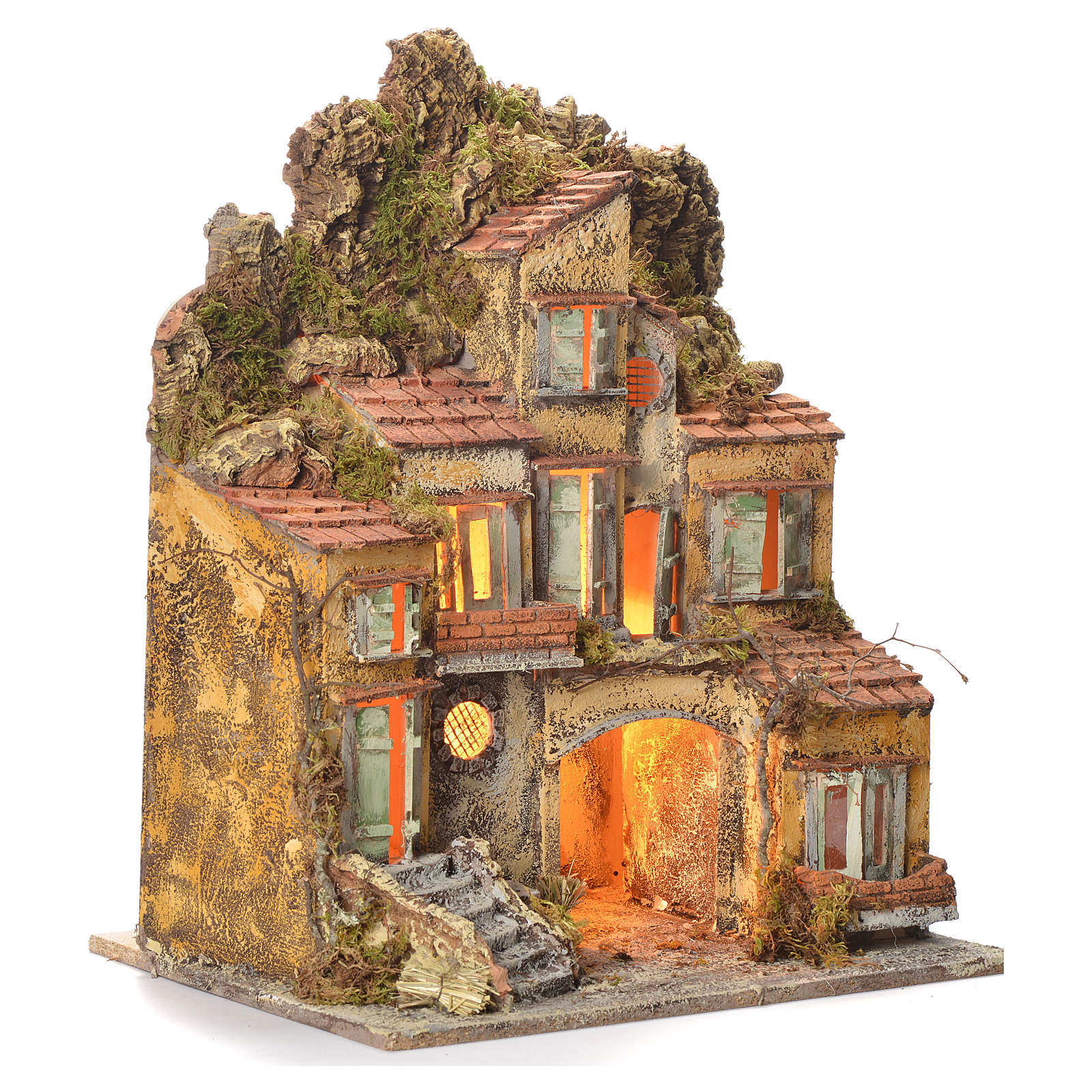 Village de crèche avec fontaine 55x45x35 cm santons 8-10 cm | vente en