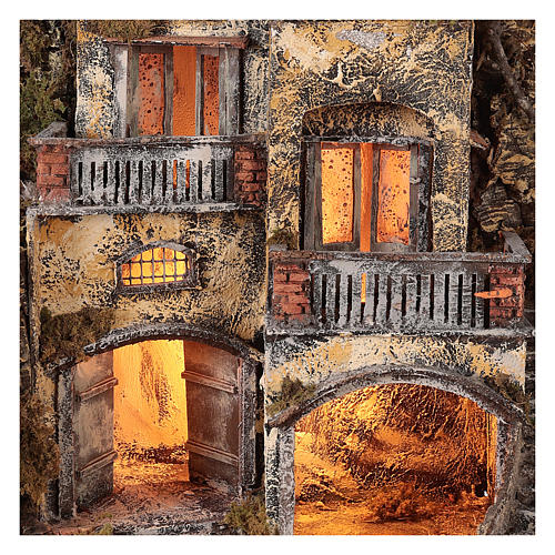 Borgo presepe con fontanella 60X55X45 per cm 10/12 2