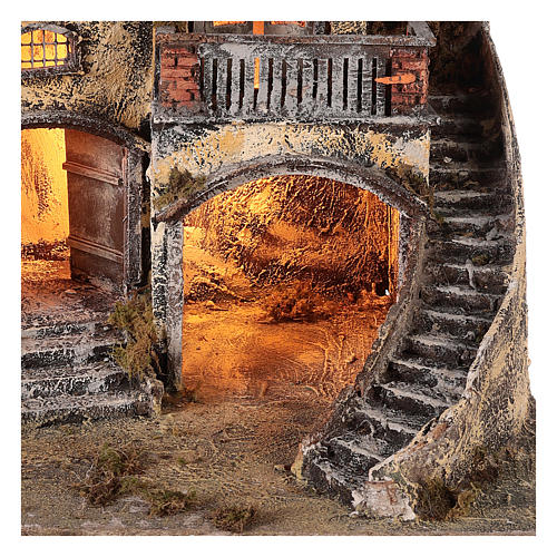 Borgo presepe con fontanella 60X55X45 per cm 10/12 3