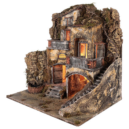 Borgo presepe con fontanella 60X55X45 per cm 10/12 4