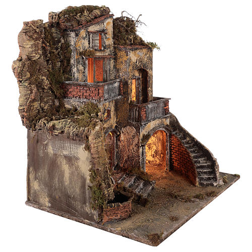 Borgo presepe con fontanella 60X55X45 per cm 10/12 5