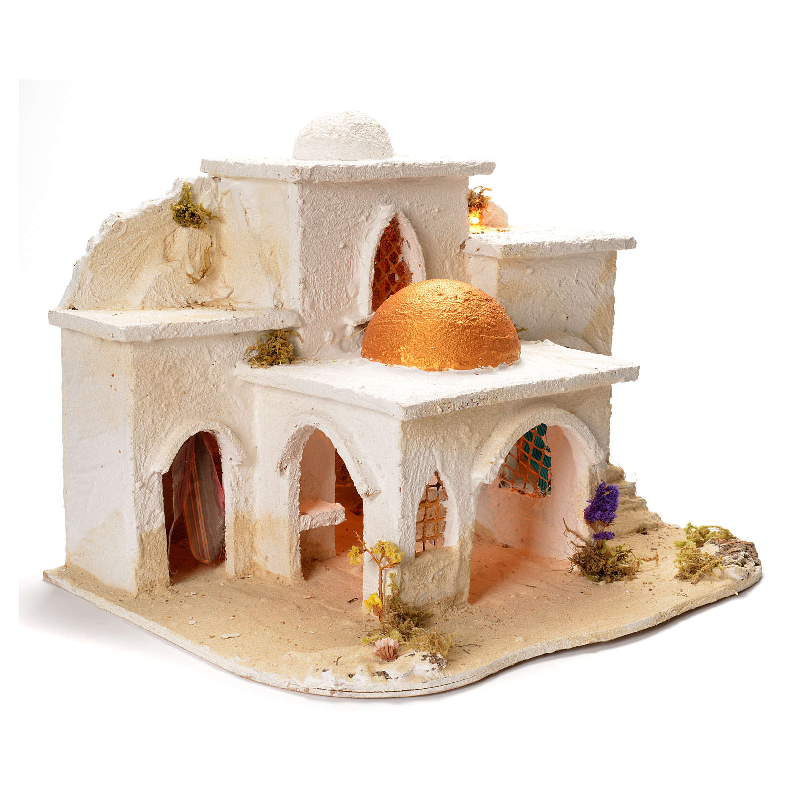 Paesaggio stile arabo illuminato 30x45x30 cm per presepi di 7 cm | vendita online su