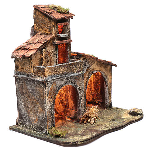 Holz Hütte 40x44x30cm neapolitanische Krippe 3