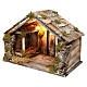 Wooden and straw cabin, Neapolitan Nativity 36x51x29cm s2