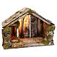 Wooden and straw cabin, Neapolitan Nativity 36x51x29cm s3