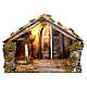 Wooden and straw cabin, Neapolitan Nativity 36x51x29cm s1