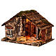 Wooden cabin with mirror, Neapolitan Nativity 30x40x30cm s3